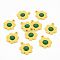 Spray Painted Alloy Enamel Pendants, Cadmium Free & Lead Free, Flower, Yellow, 21x18x2.5mm, Hole: 1.6mm