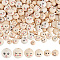 PandaHall Elite 180Pcs 6 Styles Printed Wood Beads, Round with Smiling Face Pattern, Undyed, Mixed Color, 12~18x11~17mm, Hole: 2.9~5mm, 30pcs/style