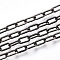 Unwelded Iron Paperclip Chains, Flat Oval, Drawn Elongated Cable Chains, with Spool, Gunmetal, 10x5x1mm, about 82.02 Feet(25m)/roll