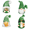 8Pcs 4 Styles Saint Patrick's Day Waterproof Static Stickers, for Wall, Window or Stairway Decoration, Round with 4-Leaf Clover, Gnome Pattern, 16x0.03cm, 2pcs/style