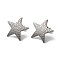 Non-Tarnish 304 Stainless Stud Earring Findings, with Vertical Loops, Stainless Steel Color, Star, 22x22mm, Hole: 2.5mm, Pin: 0.8mm