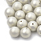 Spray Painted Style Acrylic Beads, Rubberized, Round, Dark Khaki, 10mm, Hole: 1.5mm, about 950pcs/500g