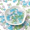 Glass Beads, Faceted, Rondelle, Azure, 8x6mm, Hole: 1mm, about 1210pcs/500g