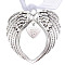 Custom Alloy Big Pendants, Platinum, Heart, Party, 55x68mm, 2pcs/set