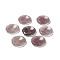 Natural Strawberry Quartz Worry Stones, Flower Shape, 37.5~38x38x7~7.5mm