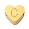 Ion Plating(IP) Tarnish Resistant 304 Stainless Steel Beads, Heart with Letter, Golden, Letter C, 7x8x3mm, Hole: 2mm