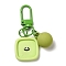 Cartoon Smiling Face Acrylic Pendant Keychain, with Candy Ball Charm and Alloy Finding, for Car Bag Decoration, Square, 62~67mm