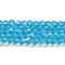 Transparent Electroplate Glass Beads Strands, AB Color Plated, Faceted, Bicone, Deep Sky Blue, 4x4mm, Hole: 0.8mm, about 82~85pcs/strand, 30.5~31cm