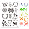 TPR Stamps, with Acrylic Board, for Imprinting Metal, Plastic, Wood, Leather, Mixed Patterns, Butterfly Pattern, 16x11cm