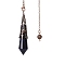 Synthetic Blue Goldstone Dowsing Pendulum Big Pendants, with Red Copper Plated Metal Cone, Hexagonal Cone Charm, 260mm