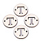 Unfinished Natural Poplar Wood Links Connectors, Laser Cut, Flat Round with Word, Letter.T, 29.5x2.5mm, Hole: 2.5mm