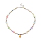 Glass Seed Beaded Necklaces, Acrylic Star Pendant Necklaces for Women, Colorful, 17.36 inch(44.1cm)