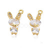 Brass Micro Pave Cubic Zirconia Charms X-KK-N231-244-1