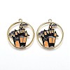 Halloween Theme Alloy Enamel Pendants X-ENAM-J649-12LG-02-1