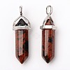 Synthetic Mahogany Obsidian Pointed Pendants G-F295-03F-4