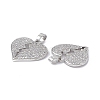 Brass Clear Cubic Zirconia Pendants KK-E068-VA124-1-3
