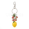 5Pcs Opaque Resin & Spray Painted Crackle Glass Keychains KEYC-JKC01343-3