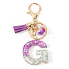 Alloy Resin Heart Keychains KEYC-TADJ0002-01G-G-1