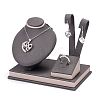 Wooden Clovered with PU Leather Jewelry Displays ODIS-F005-02E-1