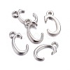 Platinum Plated Alloy Letter Pendants PALLOY-J718-01P-C-2