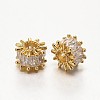 Brass Micro Pave Grade AAA Cubic Zirconia Beads ZIRC-O010-06G-NR-1