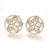 Brass Stud Earrings EJEW-P155-02G-NF-2