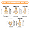 60Pcs 10 Styles Alloy Clear Cubic Zirconia Charms ZIRC-FH0001-46-2