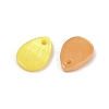 Spray Painted Natural Freshwater Shell Teardrop Charms SHEL-K006-47-3