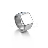 Square 304 Stainless Steel Finger Rings WGB1DFB-18-2