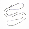 Non-Tarnish 304 Stainless Steel Round Snake Chain Necklace NJEW-S420-009B-P-4