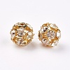 Brass Clear Rhinestone Beads RB-A017-10mm-G-2