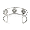 Non-Tarnish 304 Stainless Steel Wide Textured Open Cuff Bangles BJEW-Q348-05P-13-3