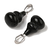 Natural Obsidian Pendants G-B127-03P-17-3
