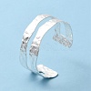 Rack Plating Brass Open Cuff Bangle for Women BJEW-A137-01S-4