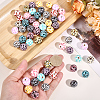 72Pcs 12 Colors Wood European Beads WOOD-SC0002-25-4