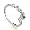 Adjustable Brass Micro Pave Clear Cubic Zirconia Cuff Rings X-RJEW-M134-A04-2