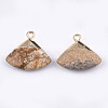 Electroplate Natural Picture Jasper Pendants G-T112-04D-2