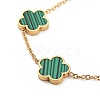 Flower Resin Imitation Gemstone Link Chain Bracelets BJEW-K247-01G-02-2