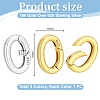 2Pcs 2 Colors Sterling Silver Spring Gate Rings STER-PH0004-59-2