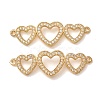 Brass Micro Pave Cubic Zirconia Connector Charms CU-CBA4579-02G-D-1