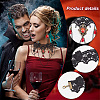 Resin Oval Pendant Dangle Earrings and Lace Choker Necklaces AJEW-PH0004-17-2