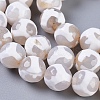 Tibetan Style Turtle Back Pattern dZi Beads Strands G-G036-8mm-6-2