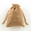 Polyester Imitation Burlap Packing Pouches Drawstring Bags LS-ABAG-R004-18x13cm-03-1