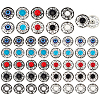 60Pcs 10 Styles Bohemian Opaque Resin Cabochons & Shank Buttons Sets DIY-PH0036-14-1