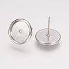Brass Stud Earring Settings X-KK-H021-1N-NF-2