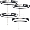4Pcs Imitation Leather Double Layer Choker Necklaces NJEW-SC0001-68-1