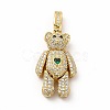 Rack Plating Brass Micro Pave Cubic Zirconia Pendants KK-G456-24G-2