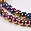 Electroplate Non-magnetic Synthetic Hematite Beads Strands G-J169A-4mm-05-3