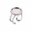 Non-Tarnish 201 Stainless Steel Cuff Pad Ring Settings X-STAS-S080-040C-P-1