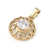 304 Stainless Steel Rhinestone Pendants STAS-A140-05C-G-2